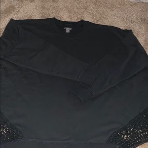 Dark Grey Pullover With Crochet Detail